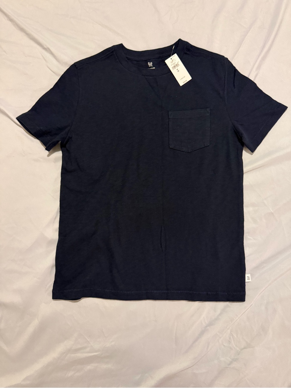 Boys GAP Navy Short-Sleeve Pocket Tee Medium (8) NWT